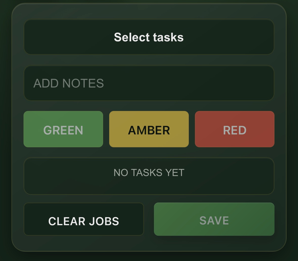 Bunker job edit screen