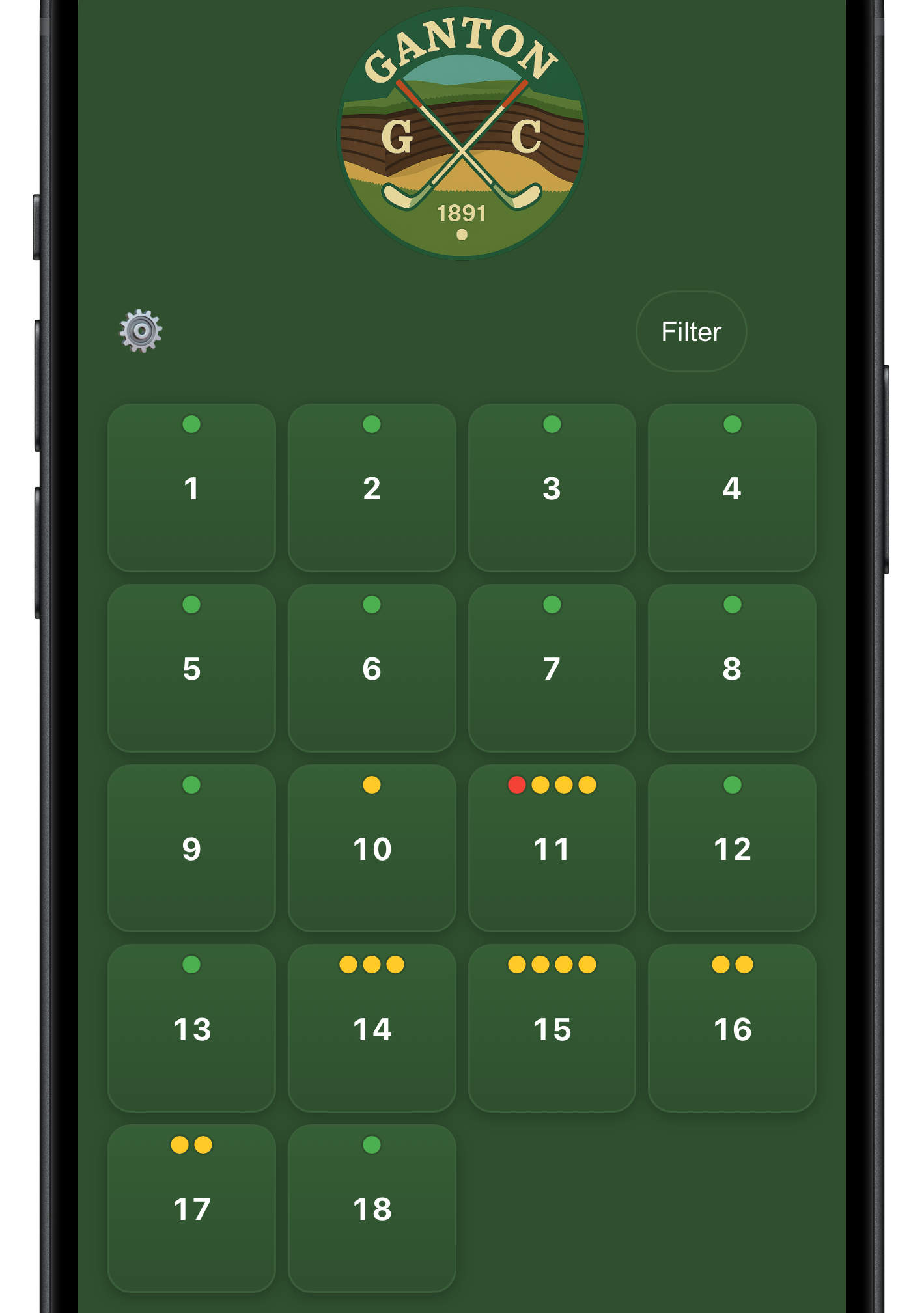 Bunker Maintenance home screen