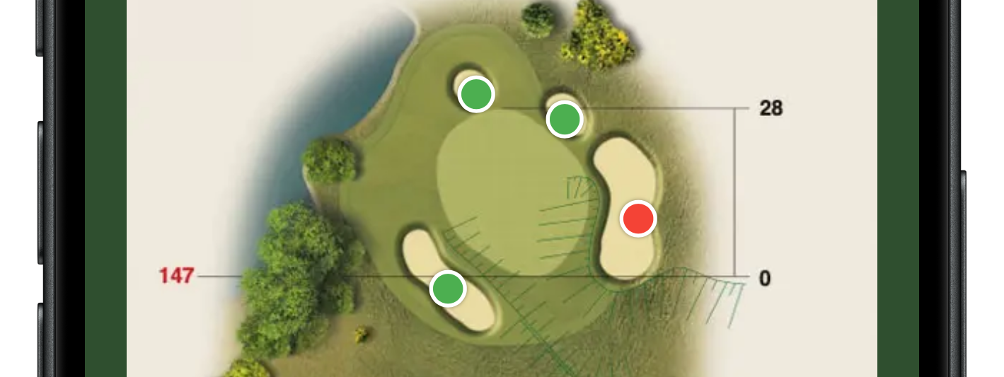 Bunker map showing status dot