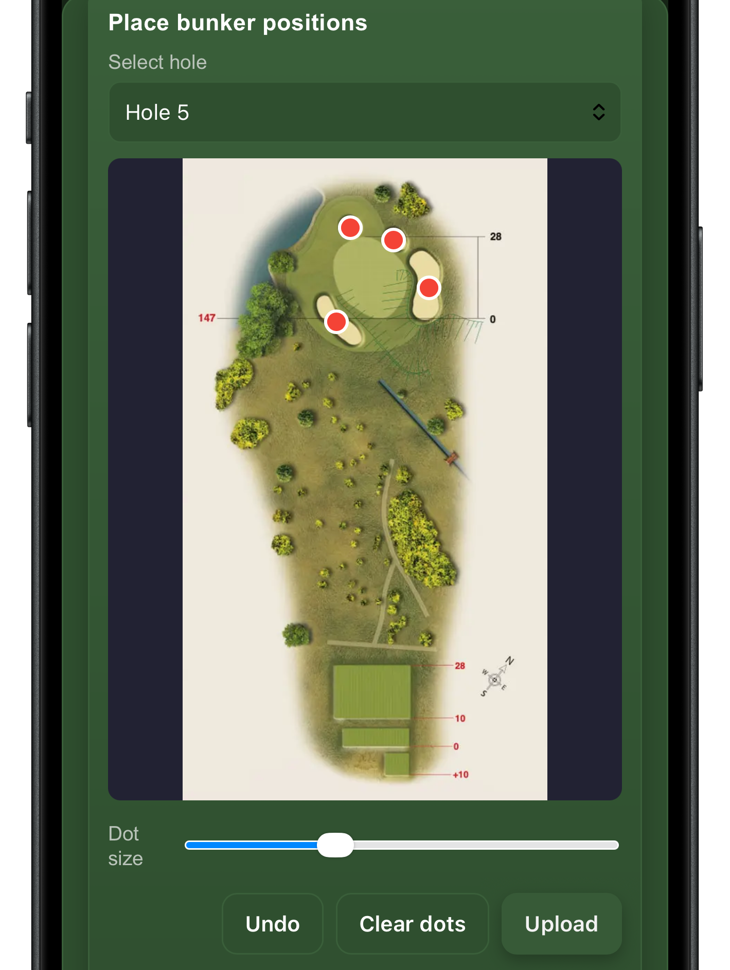 Place bunker dots screen