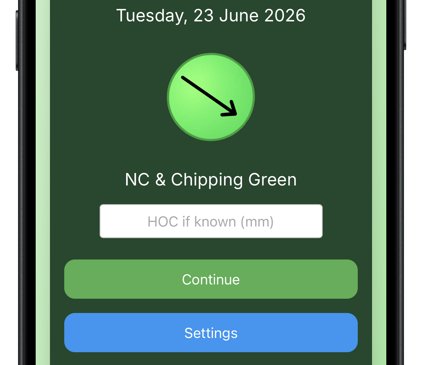 Clipping Data home screen