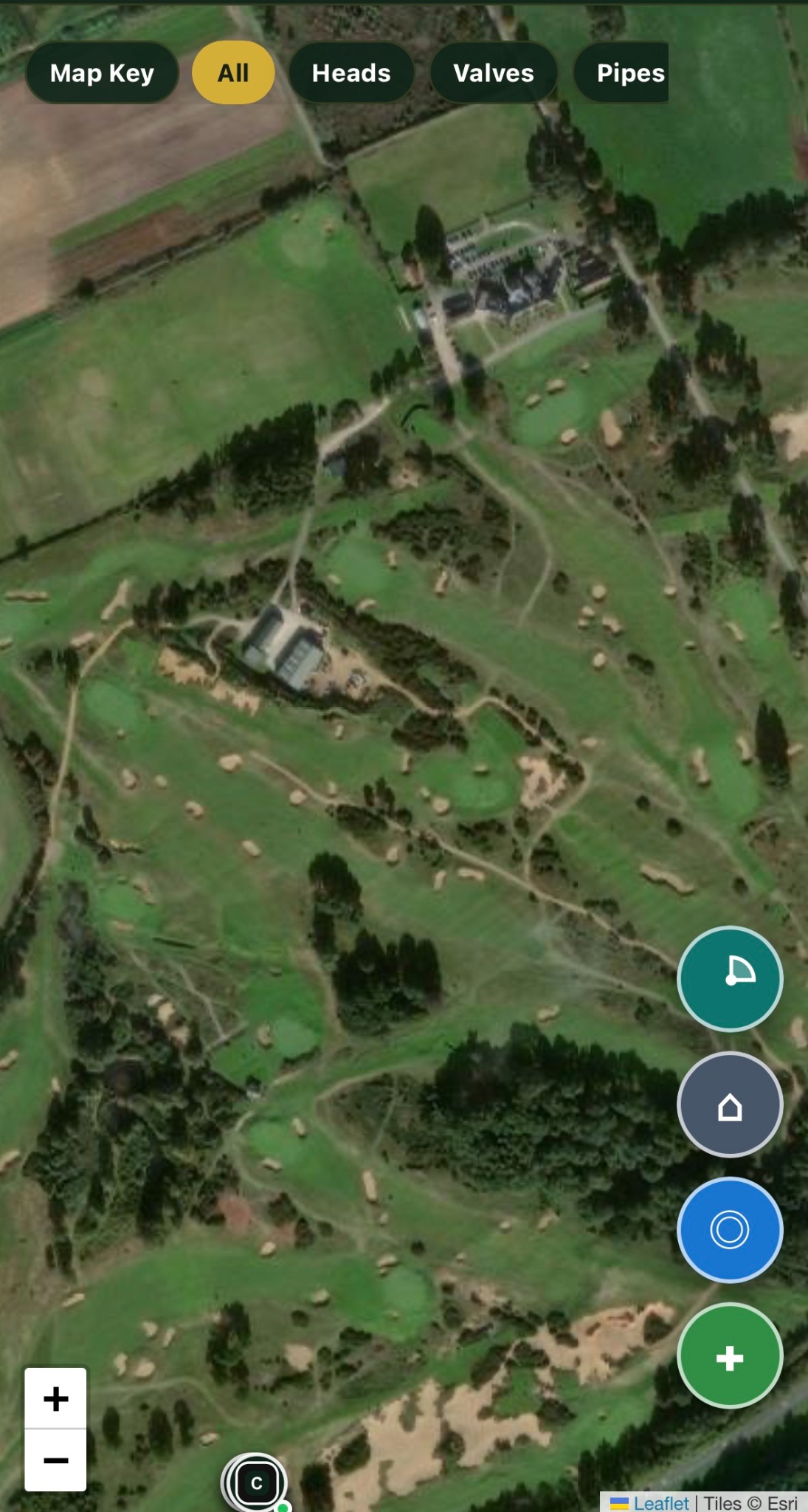 Aerial irrigation course map