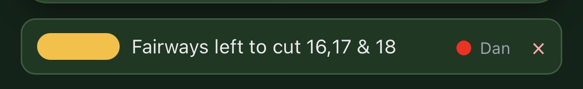 Shared Team Note with priority colour and name