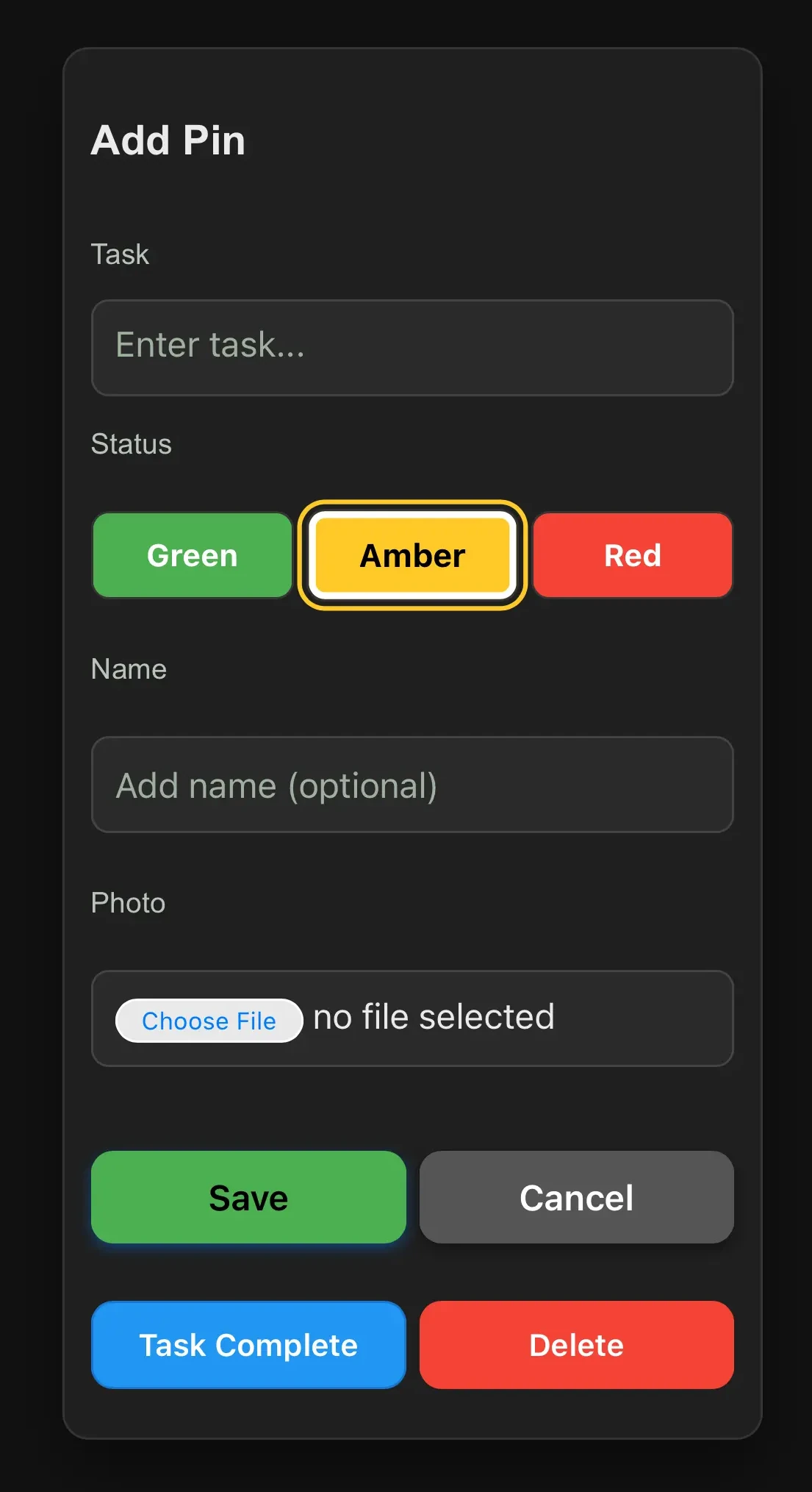 Add pin form